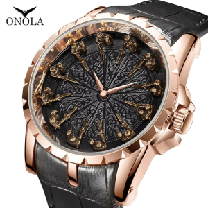 Luxury Leather Watches Water Resistant Men Clock