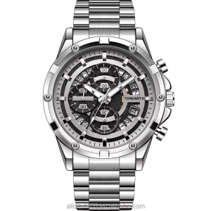 TIMEARTX Quality Fashion Stainless Steel Waterproof Quartz Wrist Watch (Business Man)