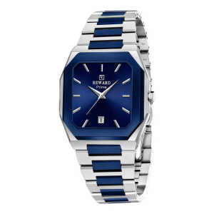 REWARD Prime Luxury Watch Calendar Chronograph Luminous - Silver-blue