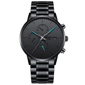NIBOSI Since 1985 Watches Luxury Minimalist Calendar Stainless Steel Waterproof Luminous