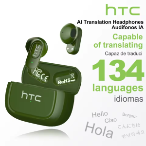 HTC NE51 AI Translation Bluetooth6.0 Headphones TWS Mini Headphones Sports Wireless Headsets Smart Noise-cancelling Earbuds