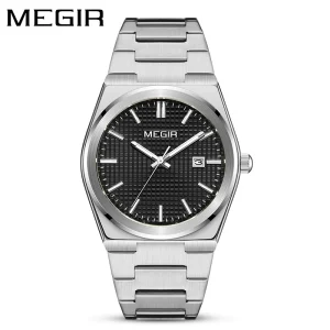 Luxury Business Man MEGIR Quartz Waterproof Watch Stainless Steel