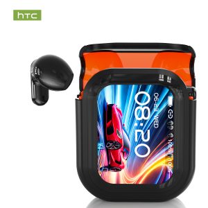 HTC NE20 AI Translation Earbuds Bluetooth 6.0 LCD Screen Noise Reduction HiFi Headset - Black