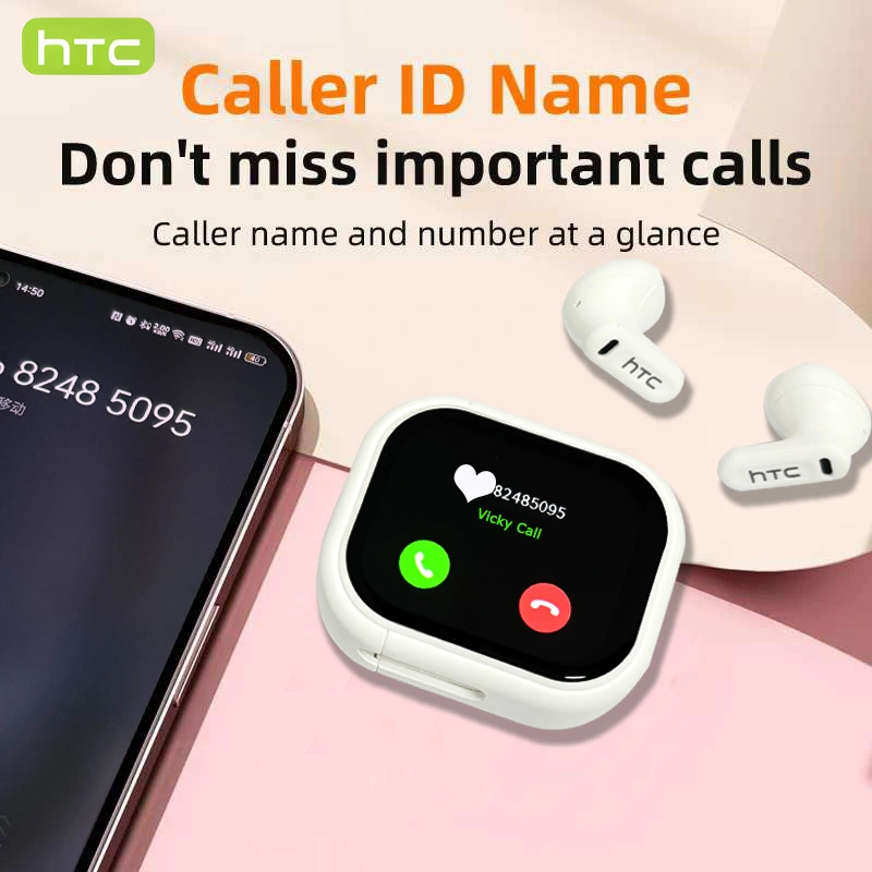 HTC NE20 AI Translation Earbuds Bluetooth 6.0 LCD Screen Noise Reduction HiFi Headset - Image 3
